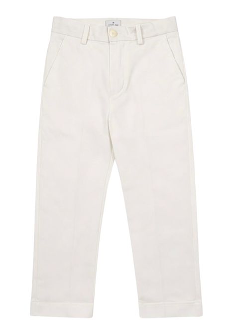 Pantalone bambino bianco in cotone<BR/>